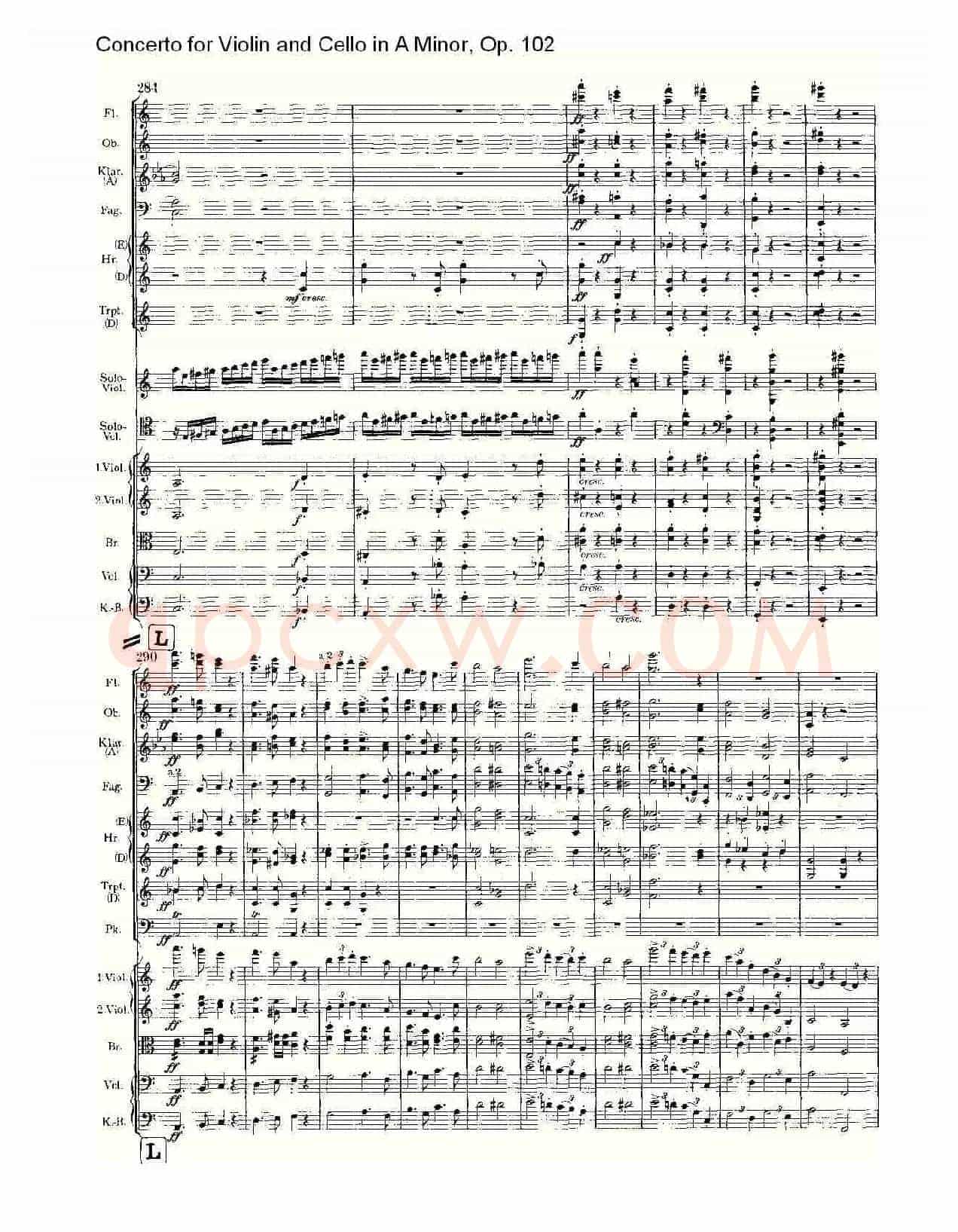 A小调小提琴与大提琴协奏曲, Op.102第一乐章