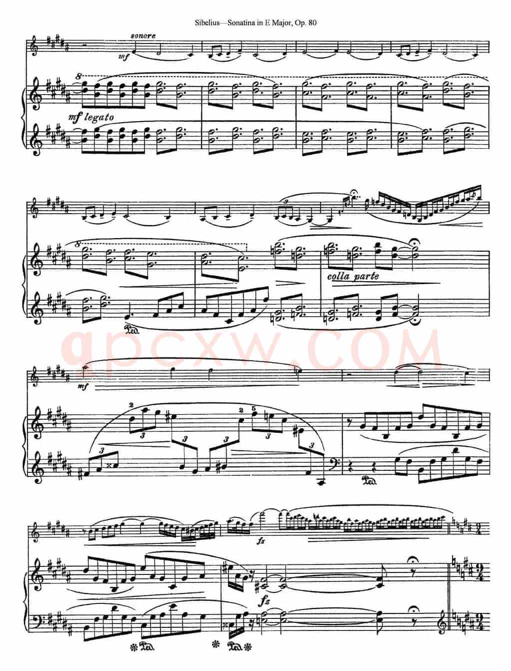Violin Sonatina in E Major Op.80（小提琴+钢琴伴奏）
