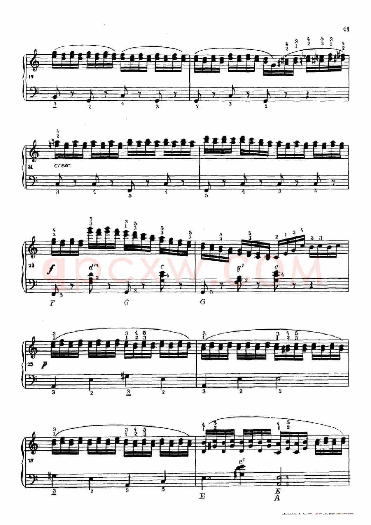 《车尔尼手风琴练习曲集》第Ⅳ册（第12首）