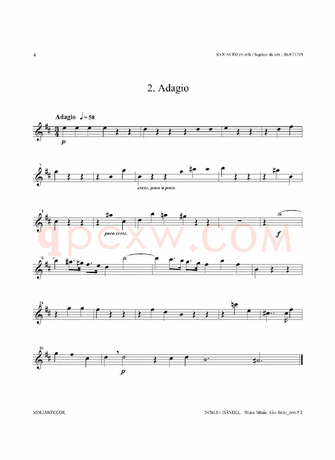Water Music（HWV.348 No.1）（中音萨克斯）