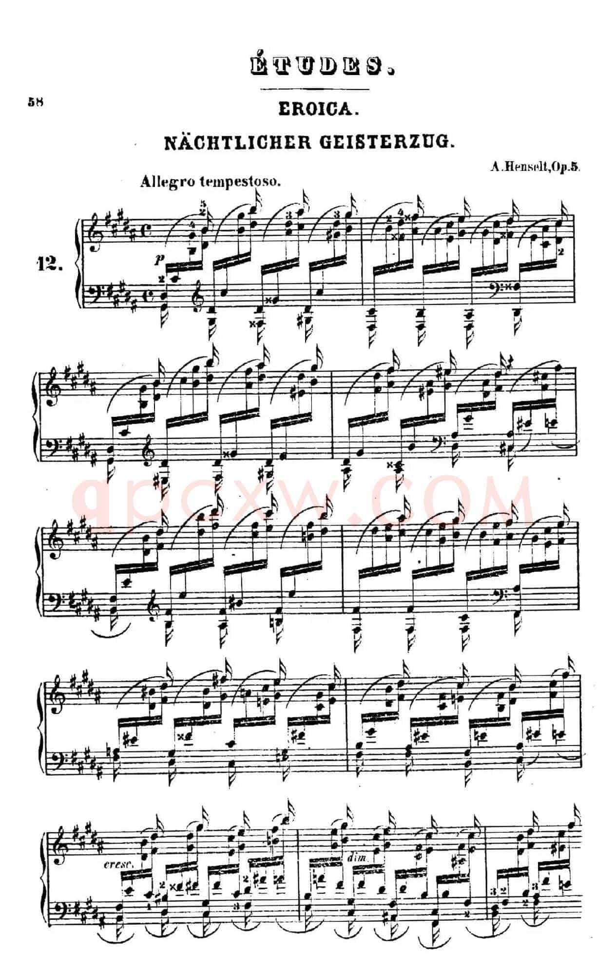 Douze Etudes de Salon Op.5(12首沙龙练习曲·12)