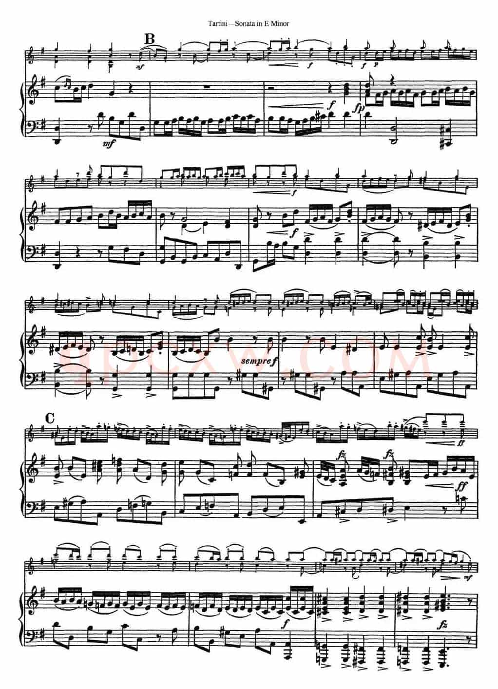 Violin Sonata in E Minor（小提琴+钢琴伴奏）