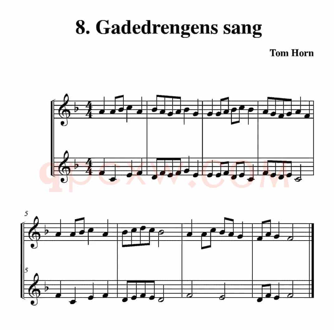 Gadedrengens sang（简易二重奏）