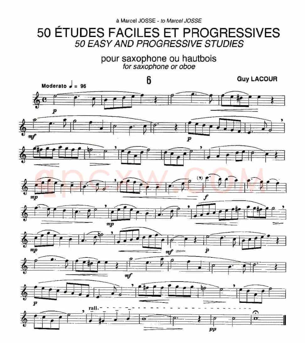 Guy Lacour 50 首萨克斯练习曲之六