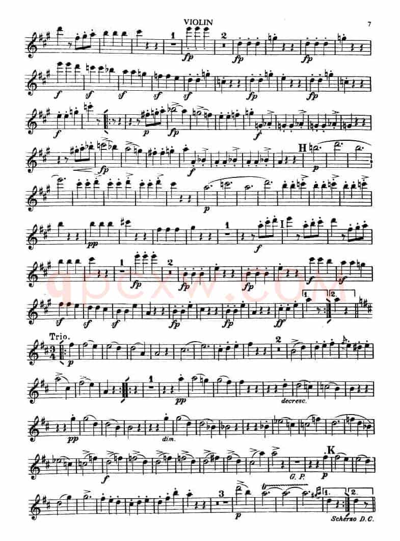 TROUT QUINTET（鳟鱼五重奏）（小提琴分谱）