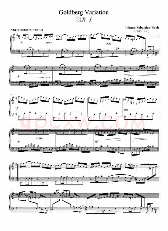 Goldberg Variation（哥德堡变奏曲-Var.1）