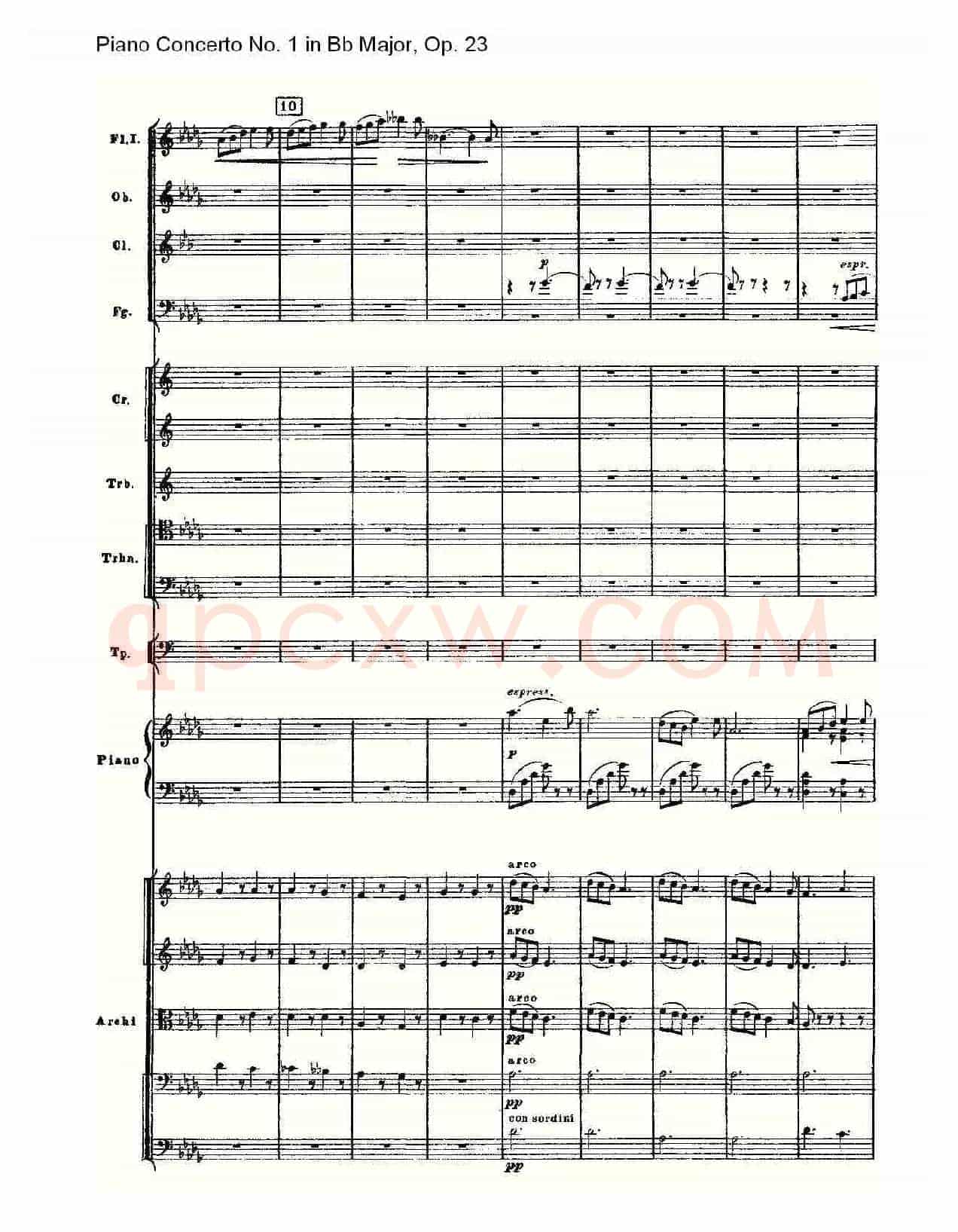 Bb大调第一钢琴协奏曲,Op.23第二乐章