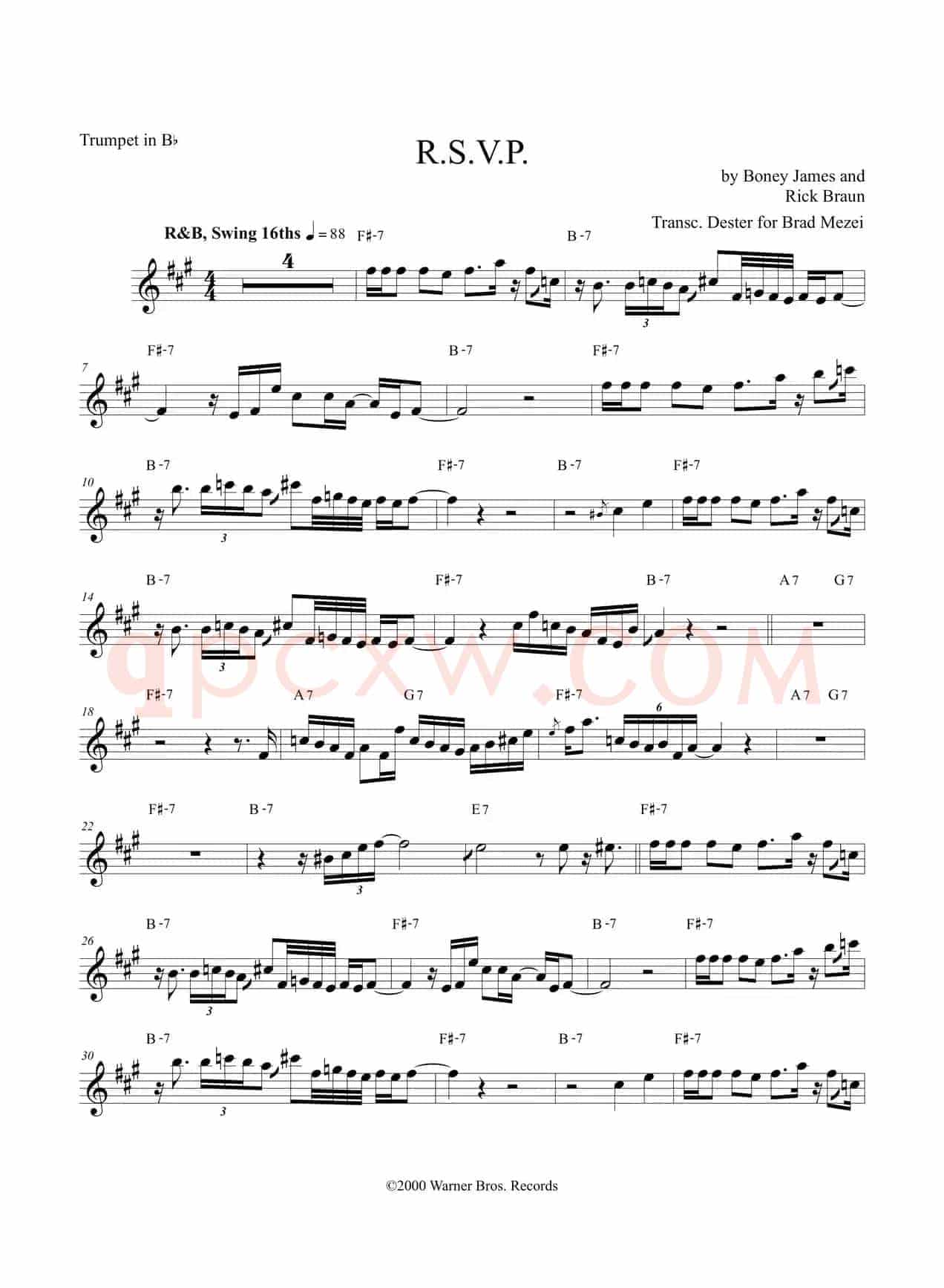 R.S.V.P（Trumpet Bb）