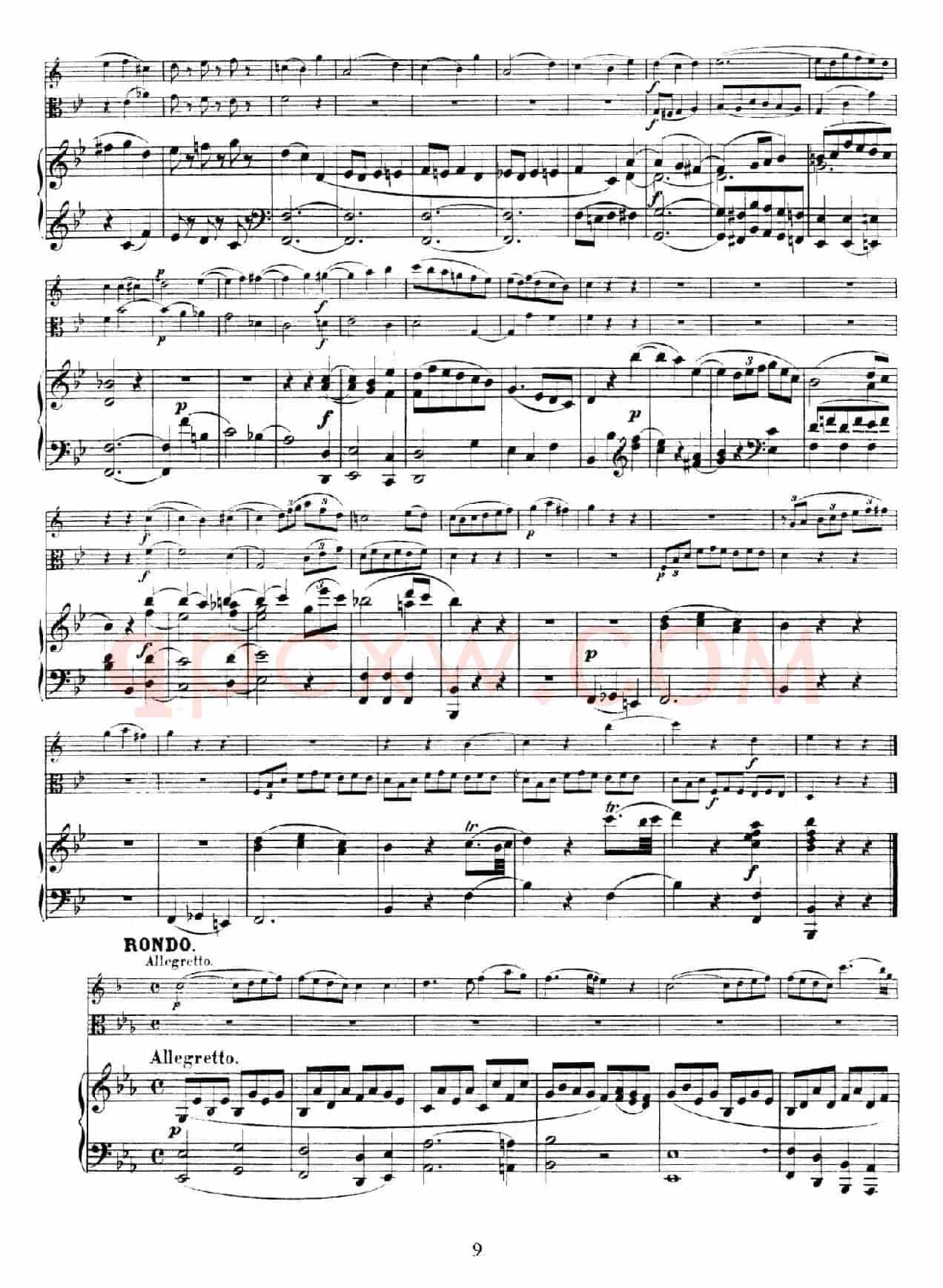 Piano Trio no.2 in E-flat Major K.498(降E大调钢琴三重奏)