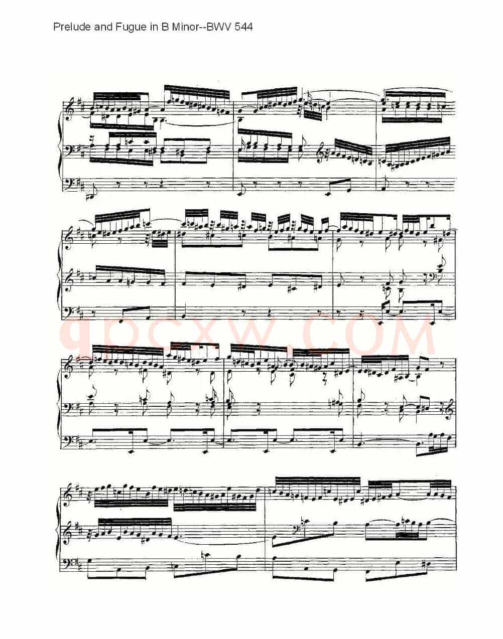 Prelude and Fugue in B Minor--BWV 544 (管风琴谱)