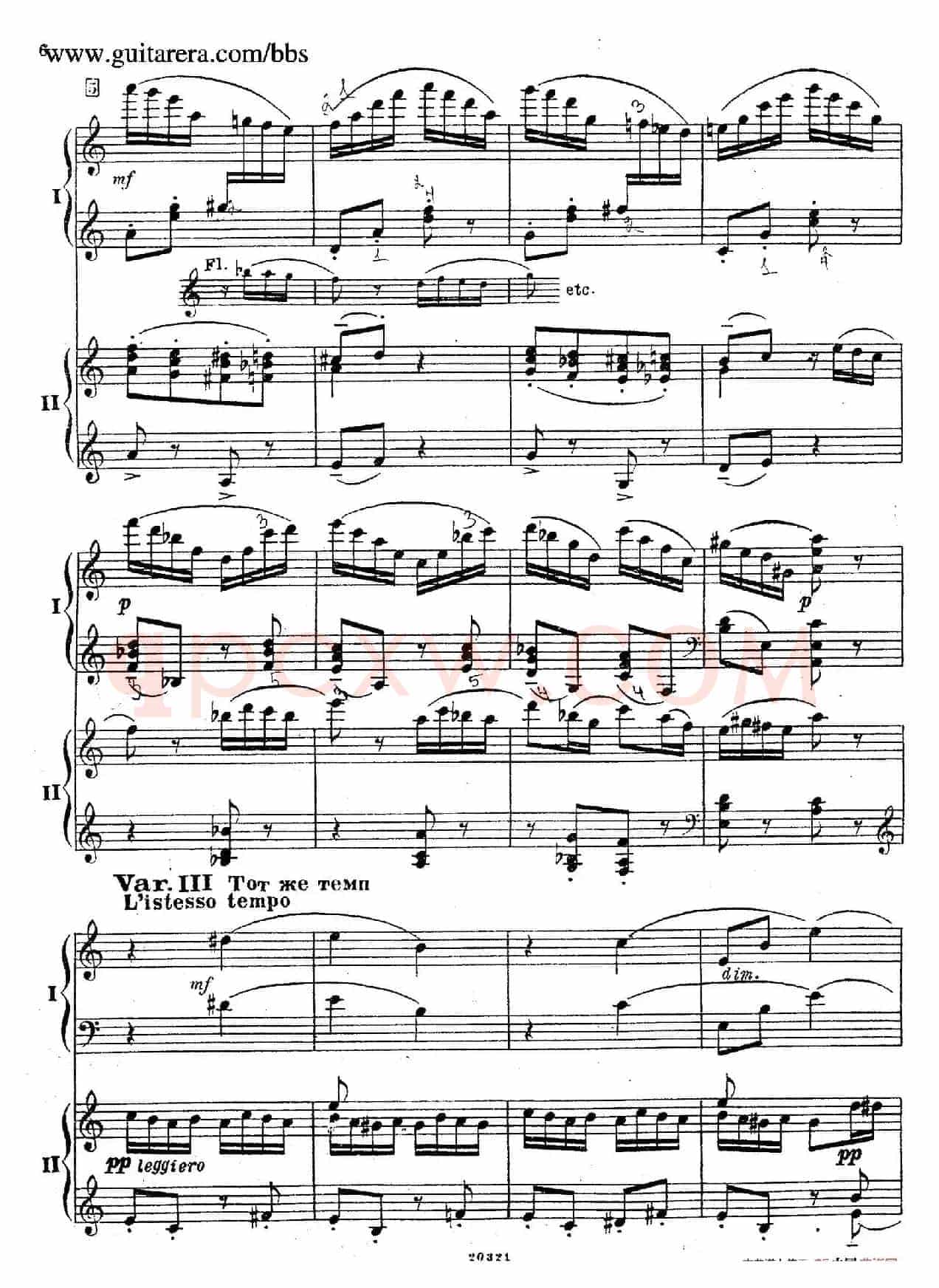 Rhapsody On A Theme Of Paganini Op.43(帕格尼尼主题狂想曲·双钢琴)(P1——20)
