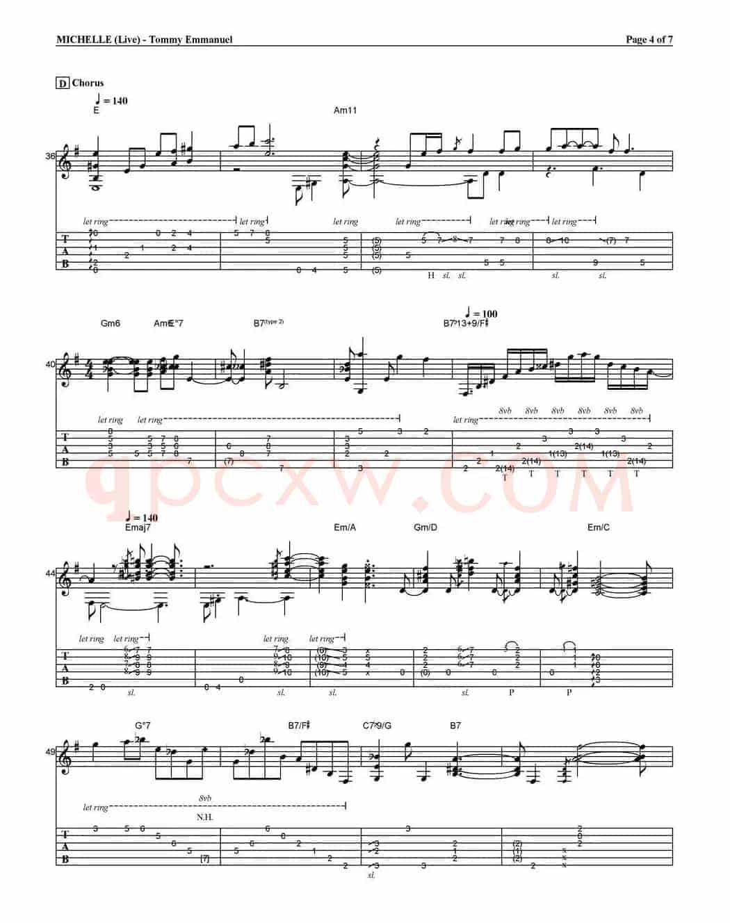 tommy emmanuel：michelle （live）（指弹吉他）
