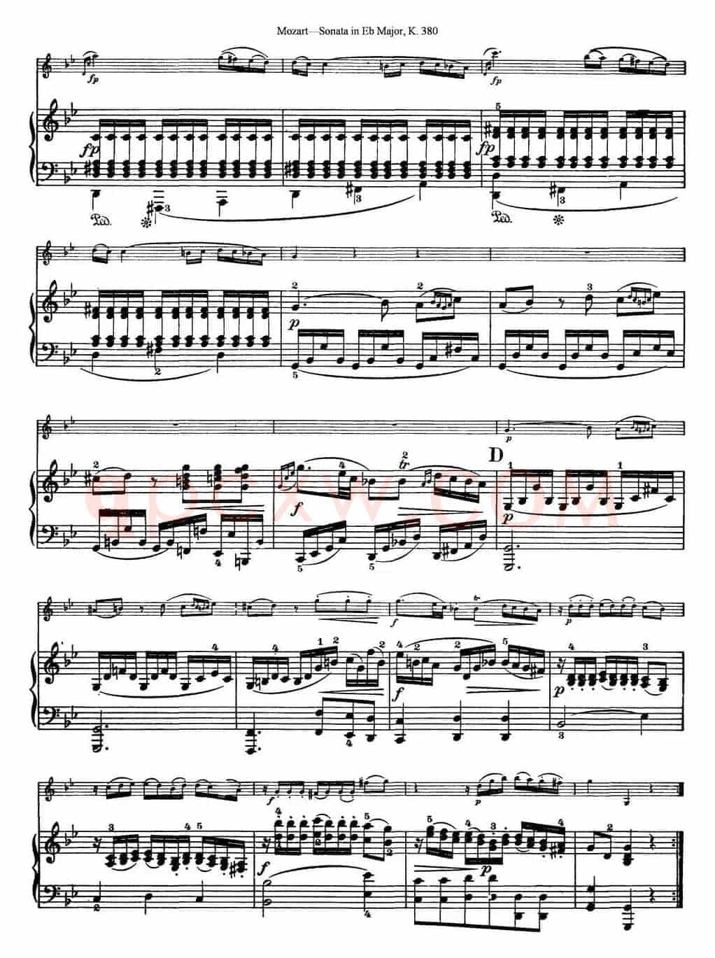 Violin Sonata in Eb Major K.380（小提琴+钢琴伴奏）