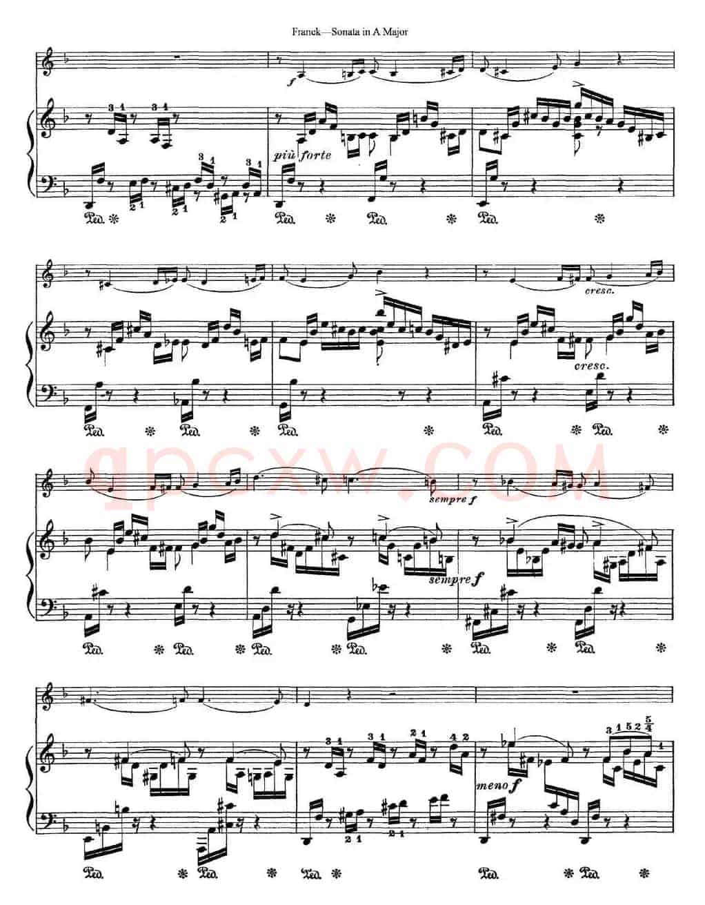 Franck Sonata in A Major（小提琴+钢琴伴奏）