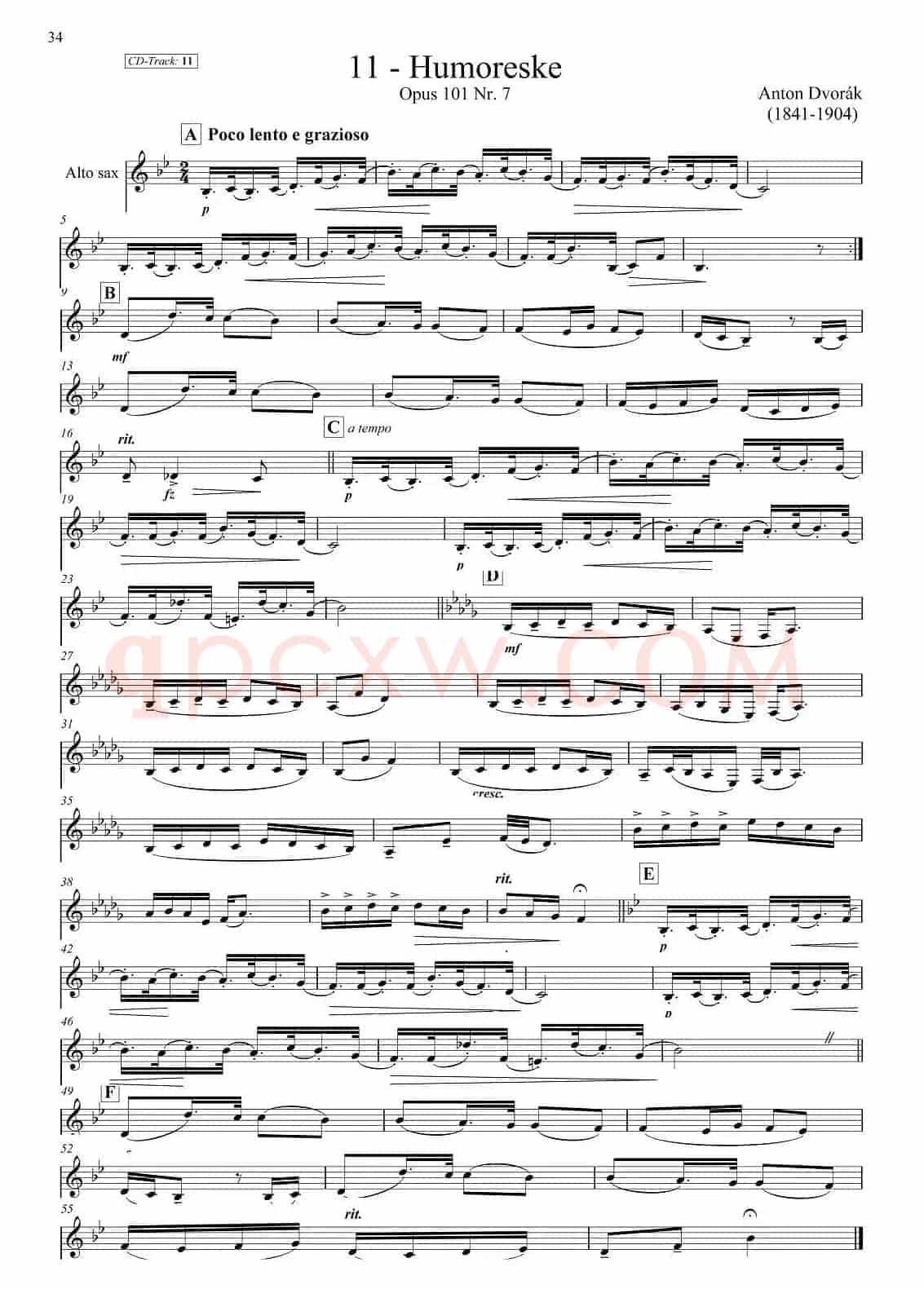 古典SAX12首（中音萨克斯分谱）