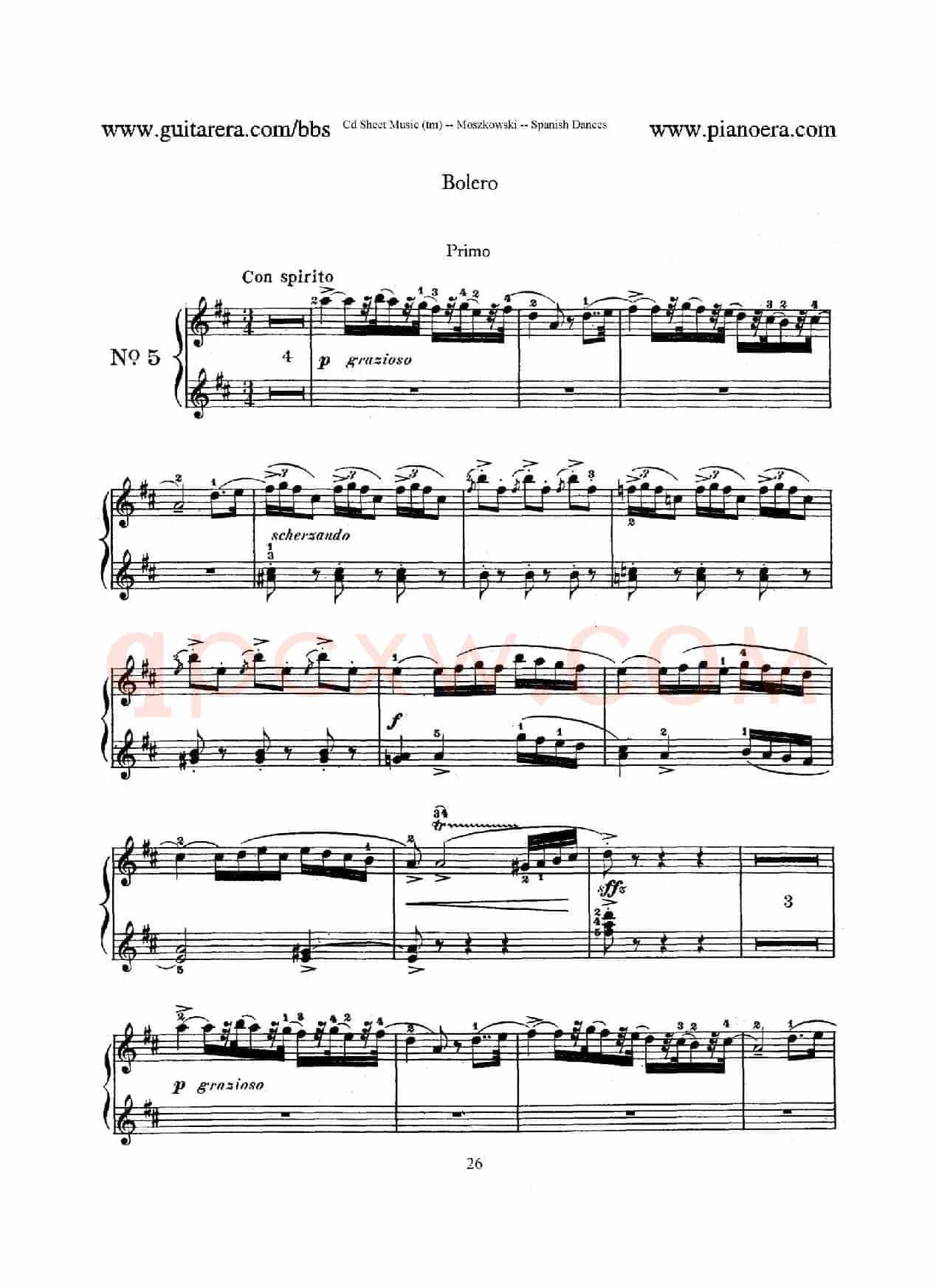 Spanish Dances Op.12(西班牙舞曲·四手联弹版)