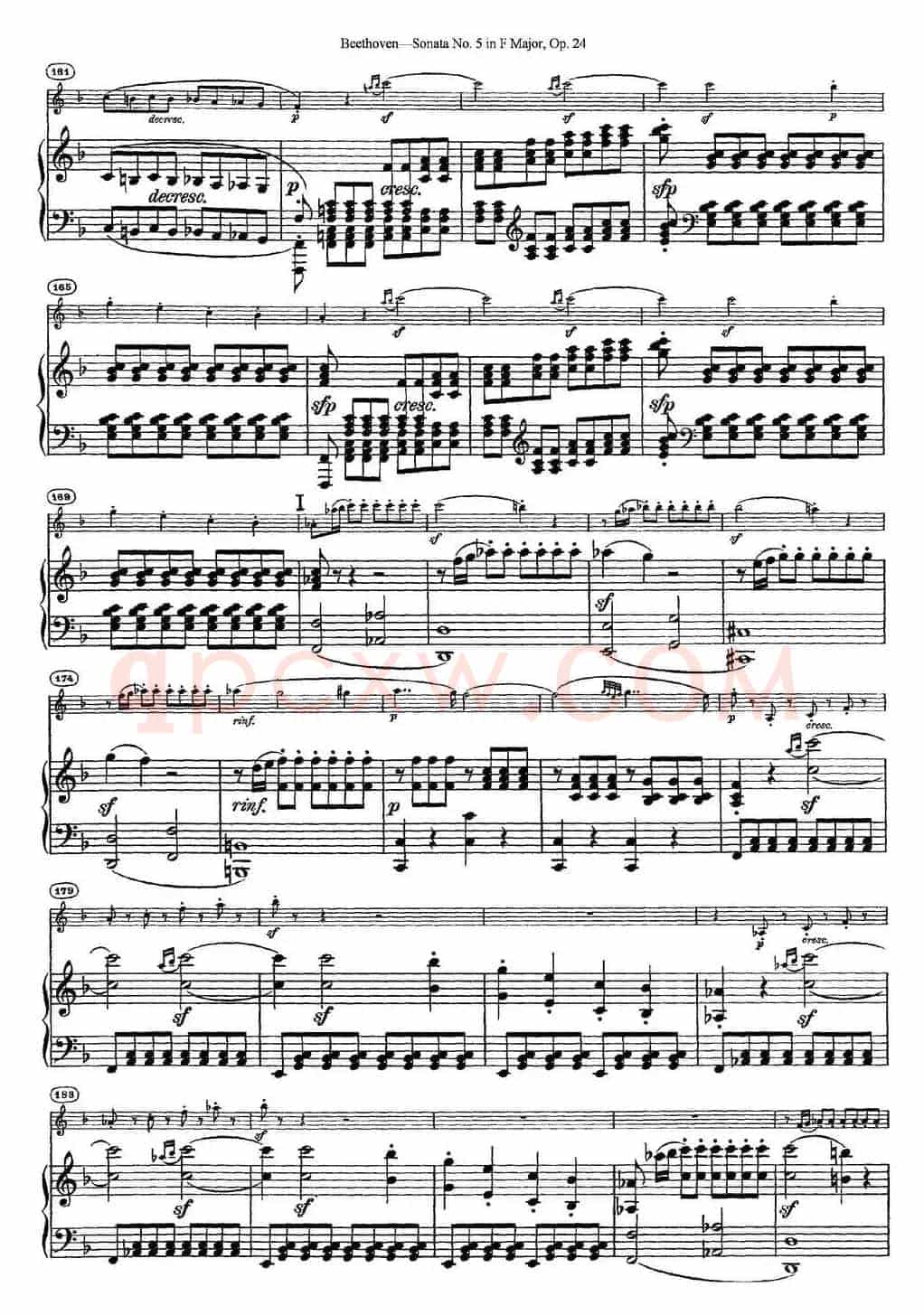 Violin Sonata No.5 in F Major Op.24（小提琴+钢琴伴奏）
