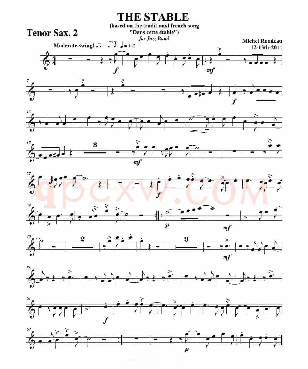 THE STABLE（第二次中音萨克斯分谱）