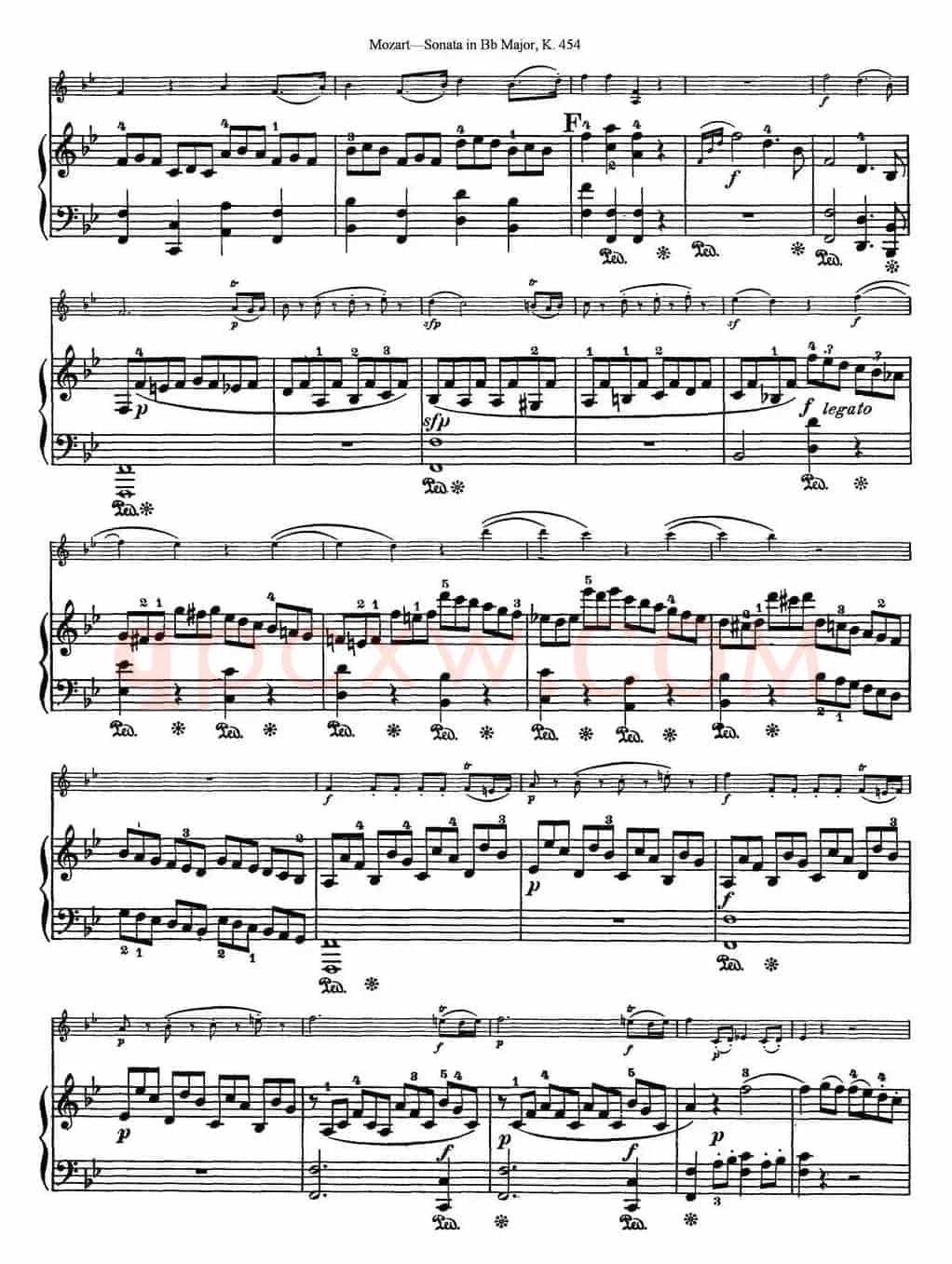 Violin Sonata in Bb Major K.454（小提琴+钢琴伴奏）