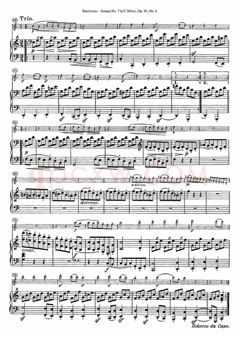Violin Sonata No.7 in C Minor Op.30 No.2（小提琴+钢琴伴奏）
