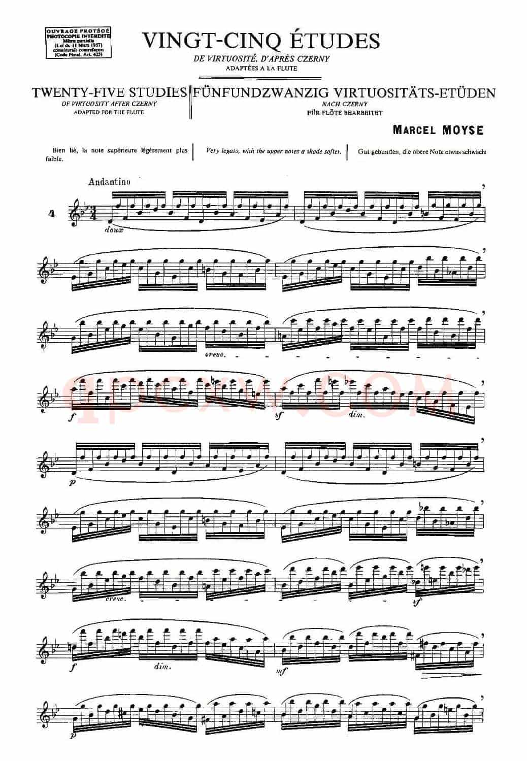Moyse - 25 Studies after Czerny flute [4]（25首改编自车尔尼作品的练习曲）