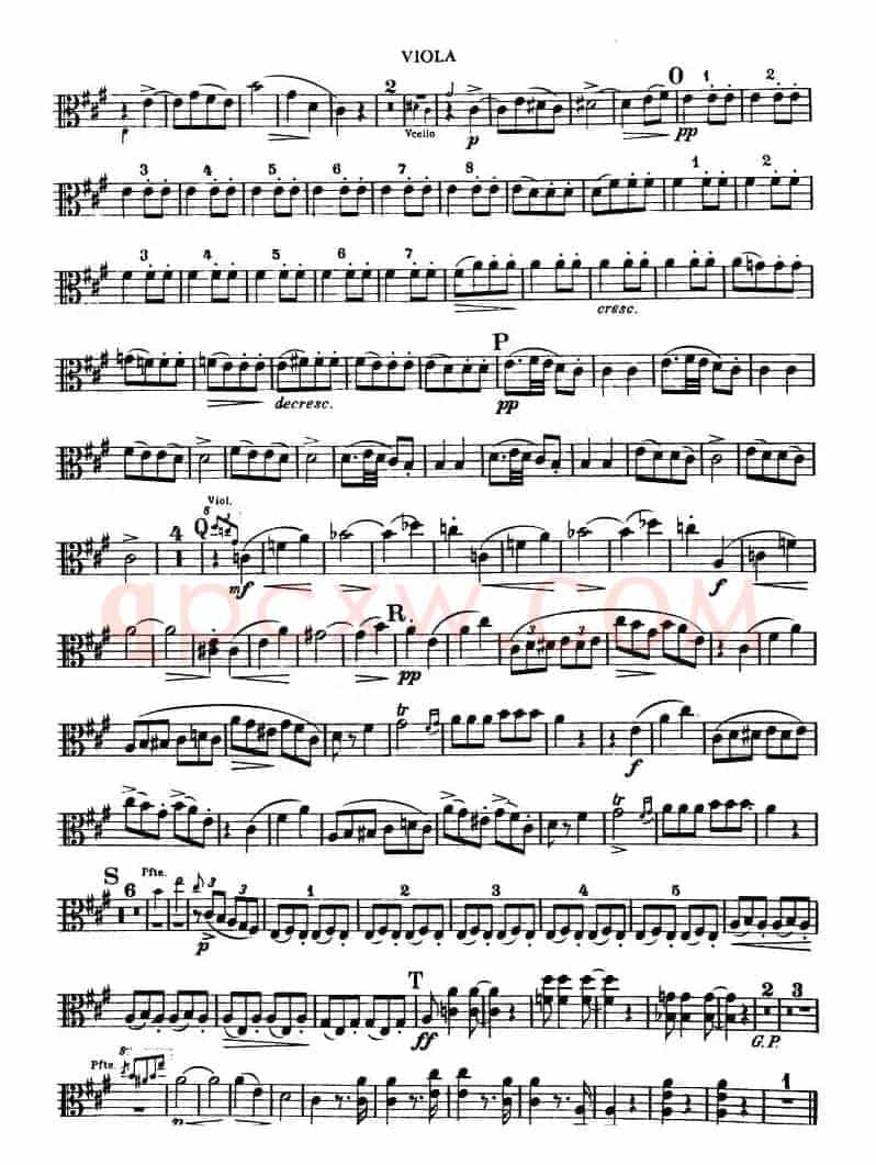 TROUT-QUARTET（中提琴谱）