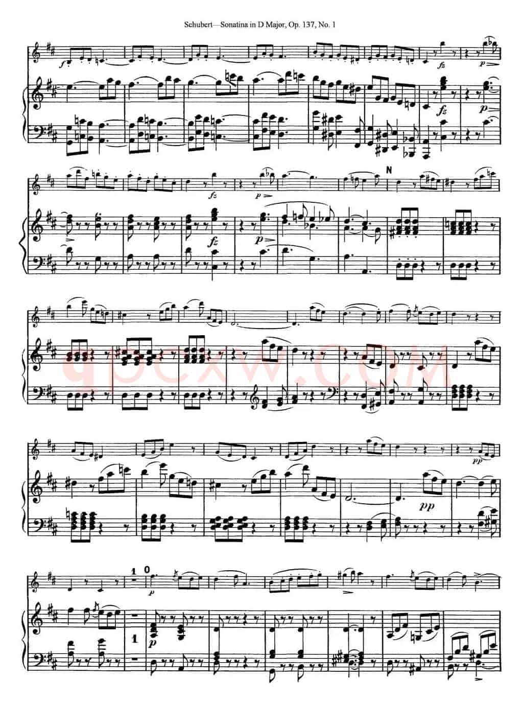 Violin Sonatina in D major Op.137 No.1（小提琴+钢琴伴奏）