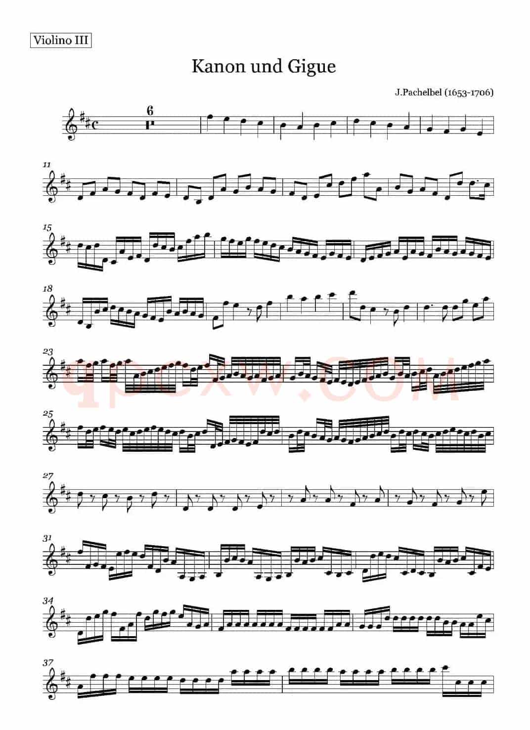 Canon in D（D大调卡农）（第三小提琴）