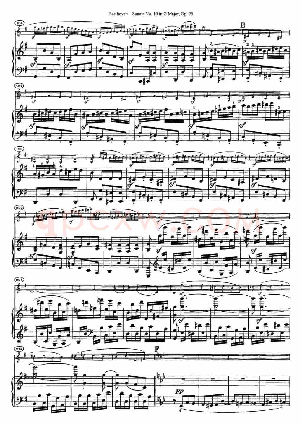 Violin Sonata No.10 in G Major Op.96（小提琴+钢琴伴奏）