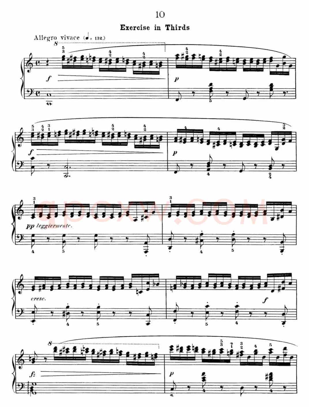 50首车尔尼Op.740钢琴手指灵巧技术练习曲（NO.10）