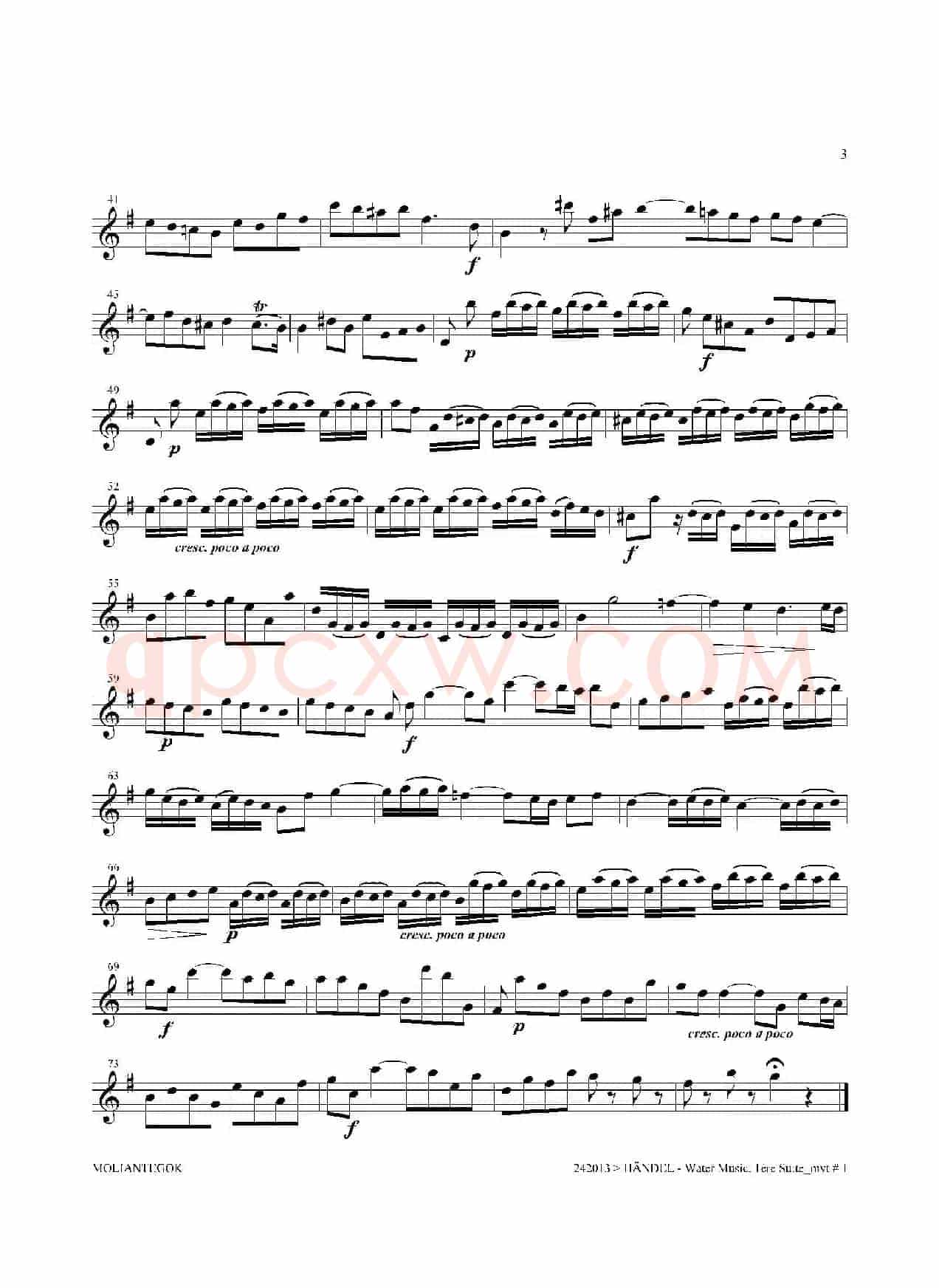 Water Music（HWV.348 No.1）（第二高音萨克斯）