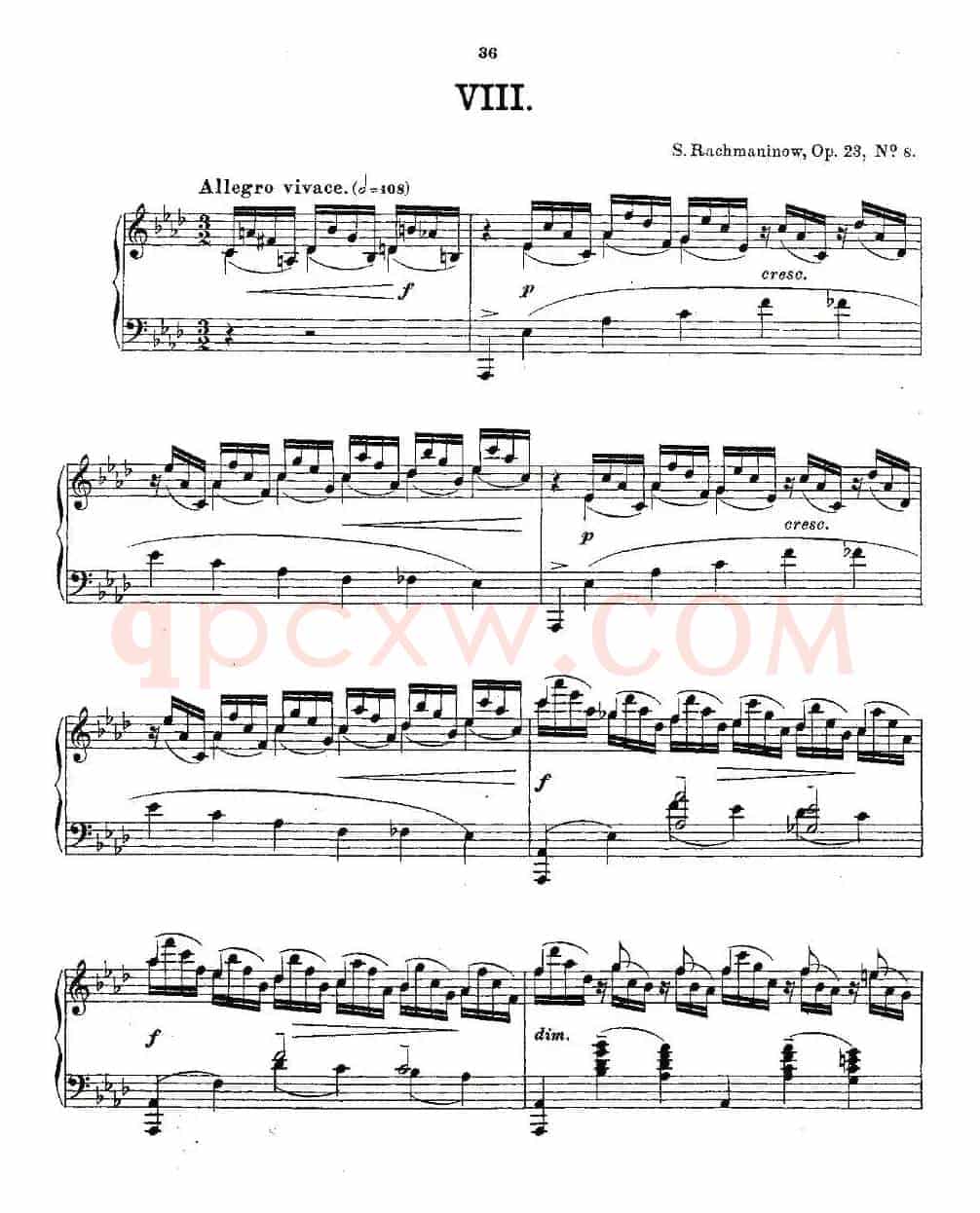 10首《前奏曲》之八（Rachmaninoff 10 Preludes, Op.23）