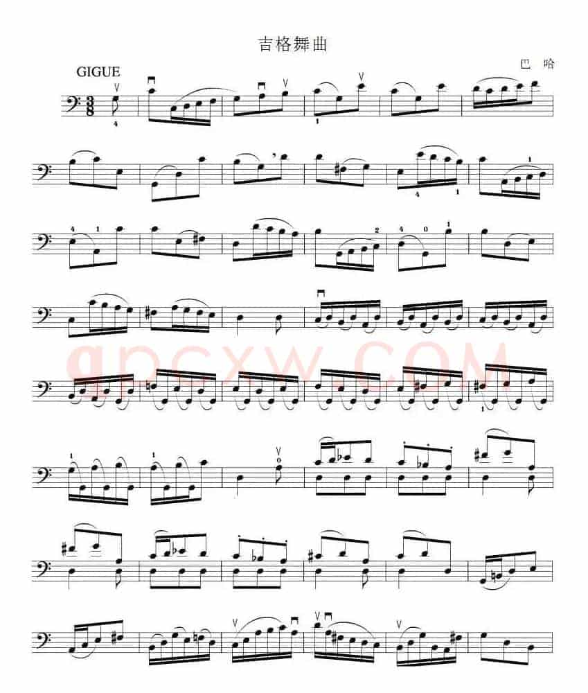 吉格舞曲（大提琴谱）