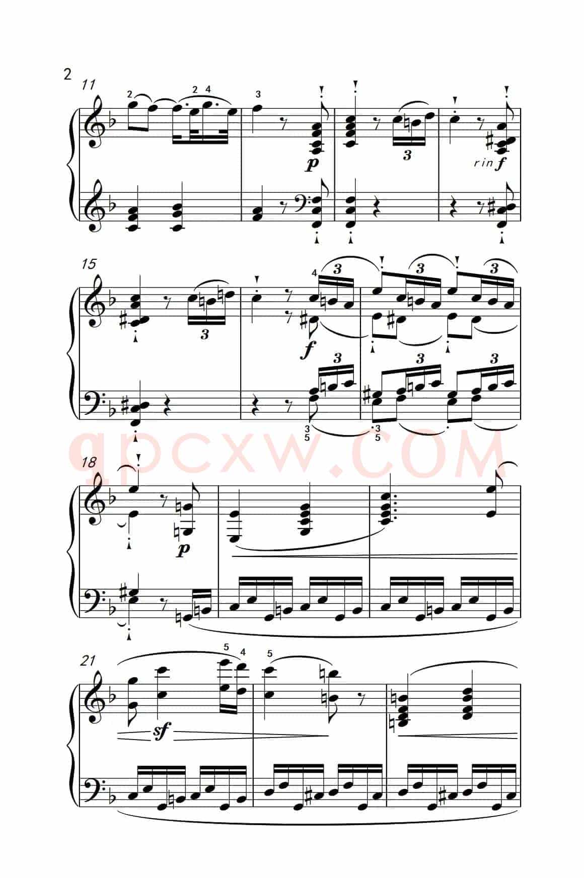 奏鸣曲 Opus 10 Nr.2 第一乐章（贝多芬奏鸣曲集 2）