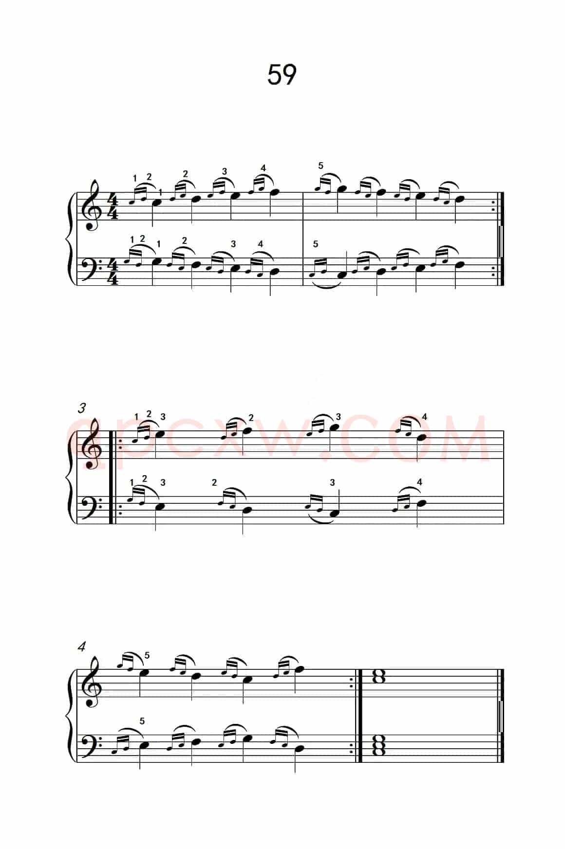 装饰音练习 59（儿童钢琴手指练习 2）