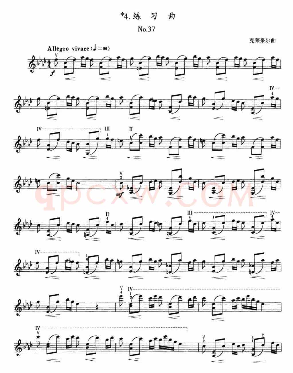 小提琴考级第七级：练习曲（6首）