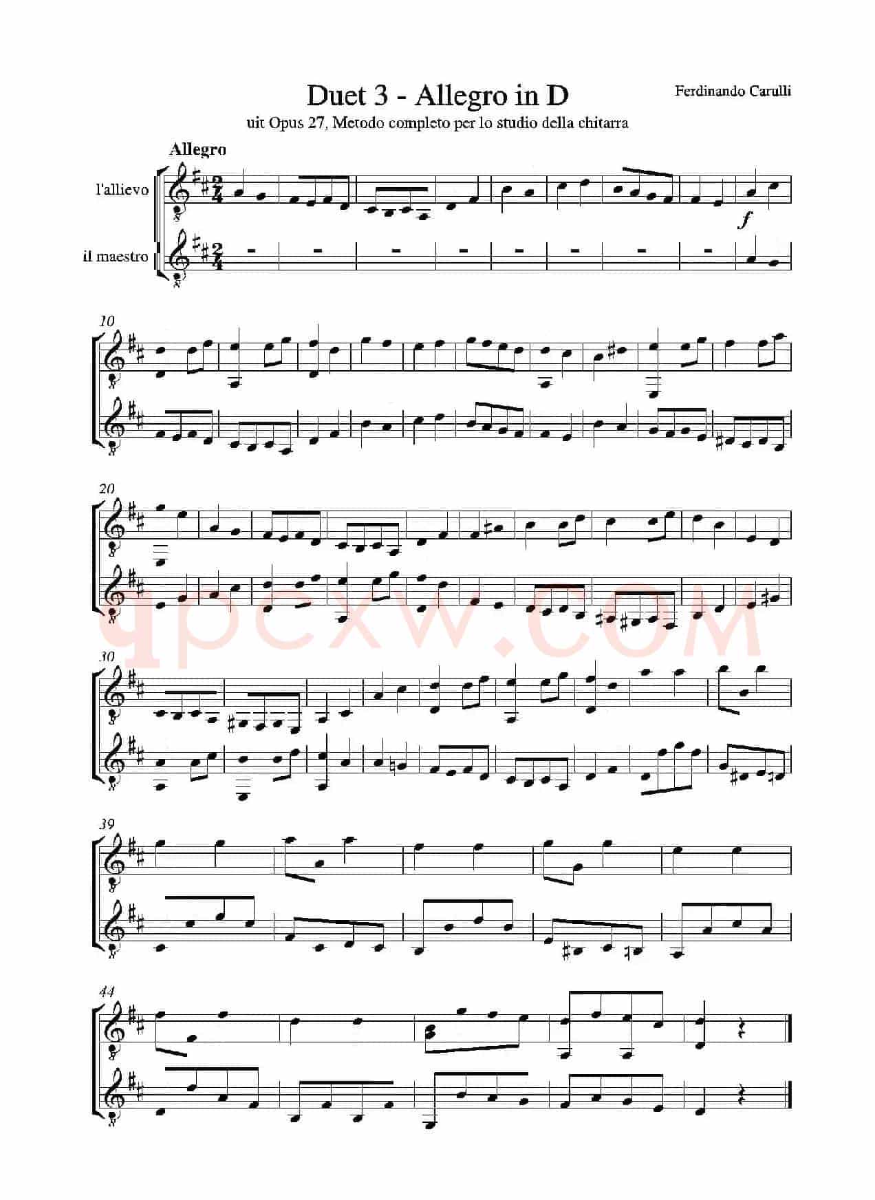 Metodo Completo Op.27-3（古典吉他二重奏练习·3）