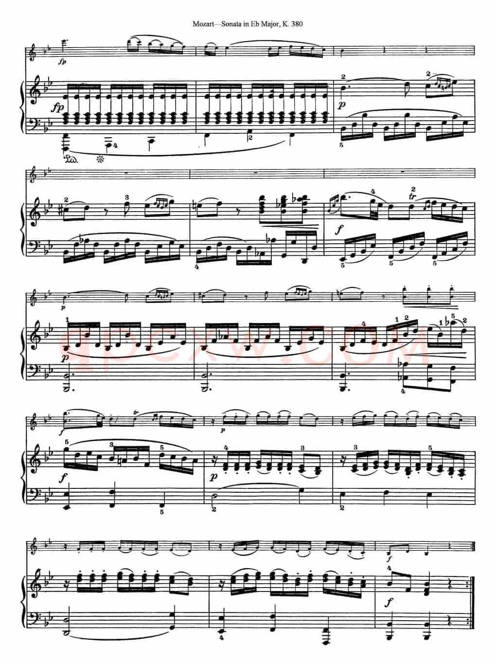 Violin Sonata in Eb Major K.380（小提琴+钢琴伴奏）