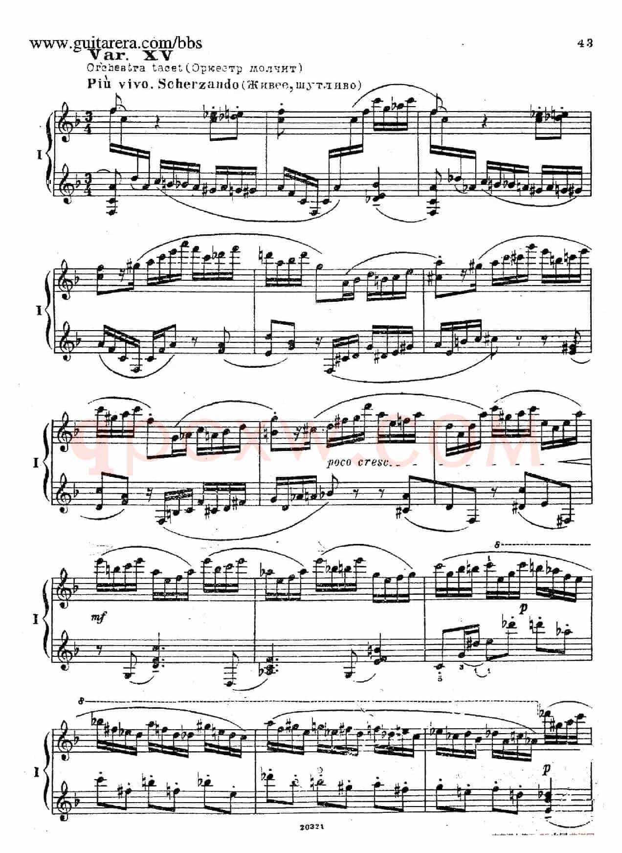 Rhapsody On A Theme Of Paganini Op.43(帕格尼尼主题狂想曲·双钢琴)(P41——60)