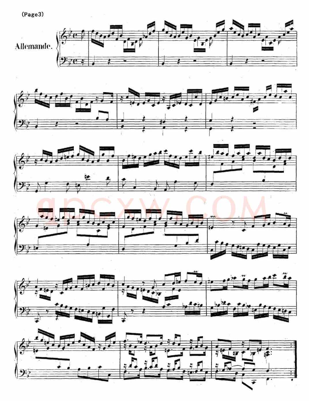帕蒂塔6首德国组曲（No.1 降B大调 巴赫 Partita B-flat Major BWV825）