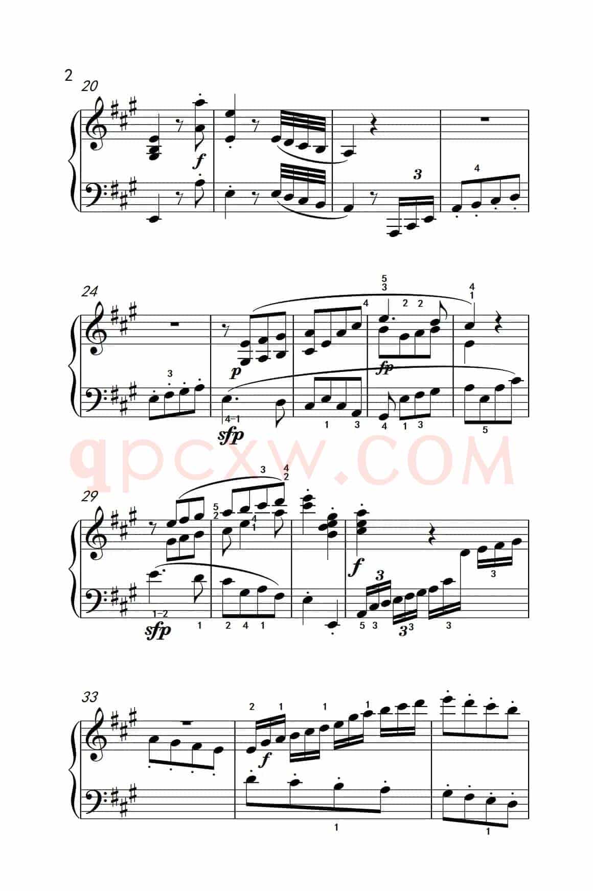 奏鸣曲 Opus 2 Nr.2 第一乐章（贝多芬奏鸣曲集 1）