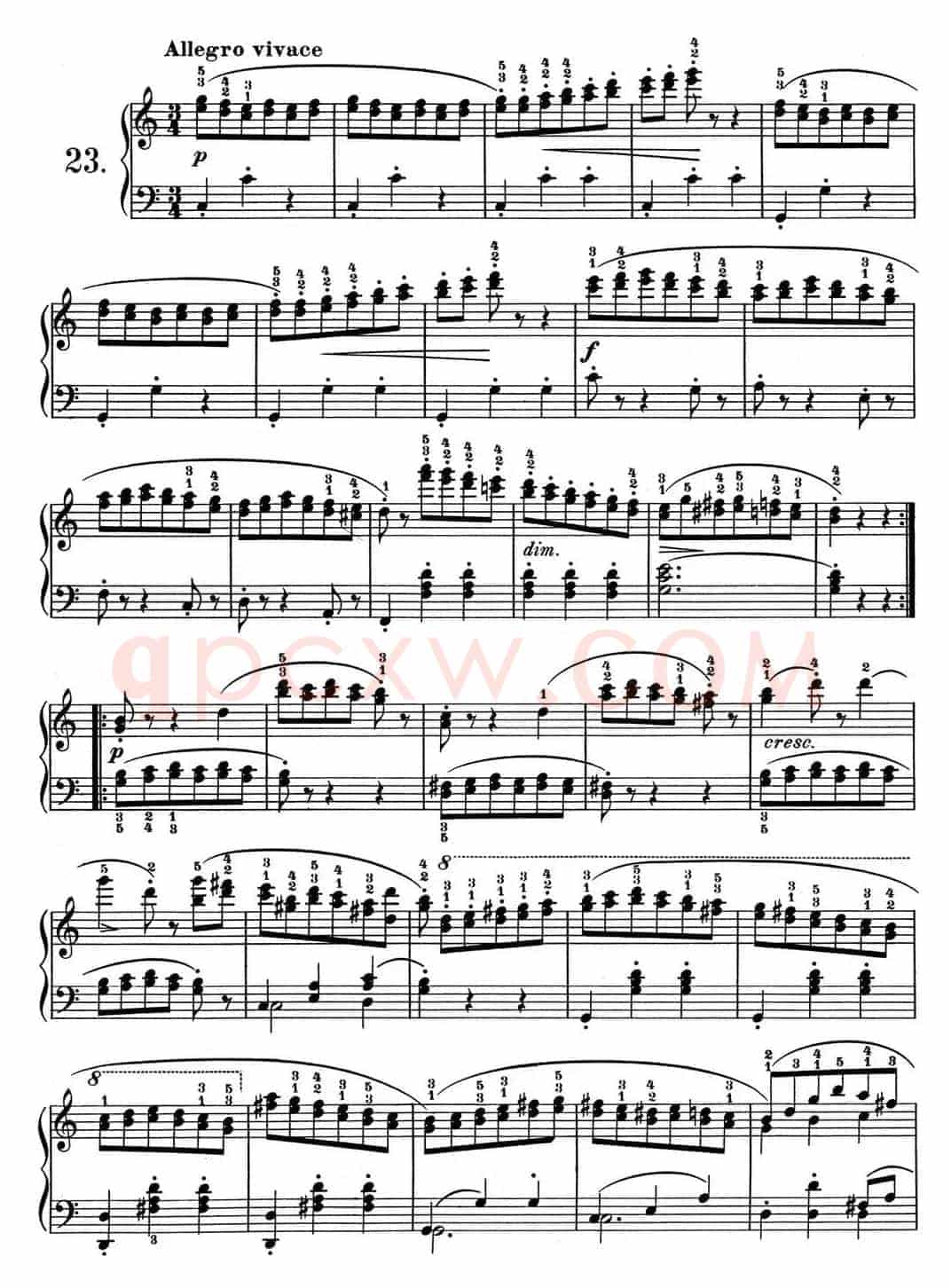 25首车尔尼Op.748练习曲（NO.23）