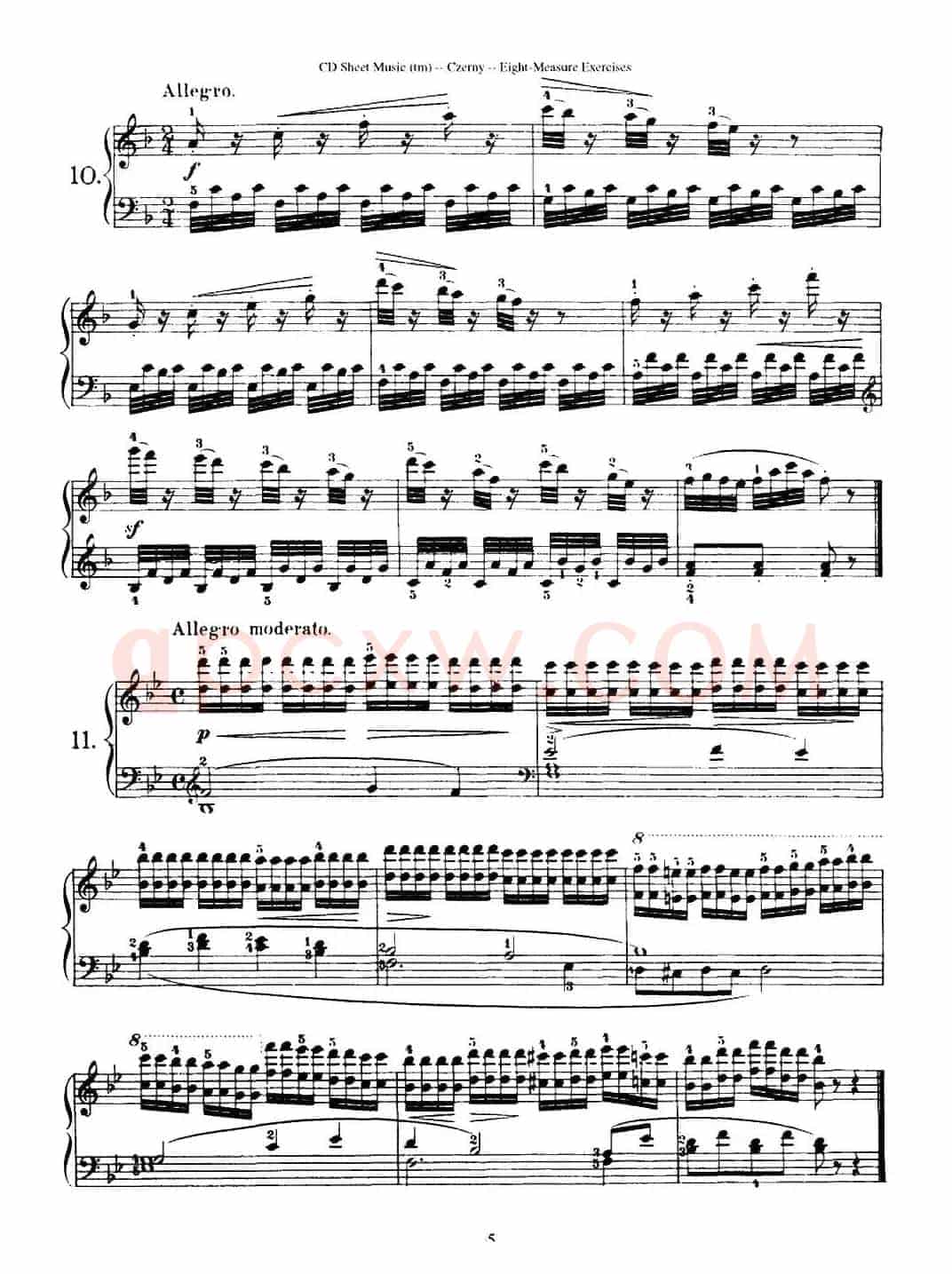 160 Eight- Measure Exercises.Op.821（车尔尼160首钢琴八小节练习曲（1——18））