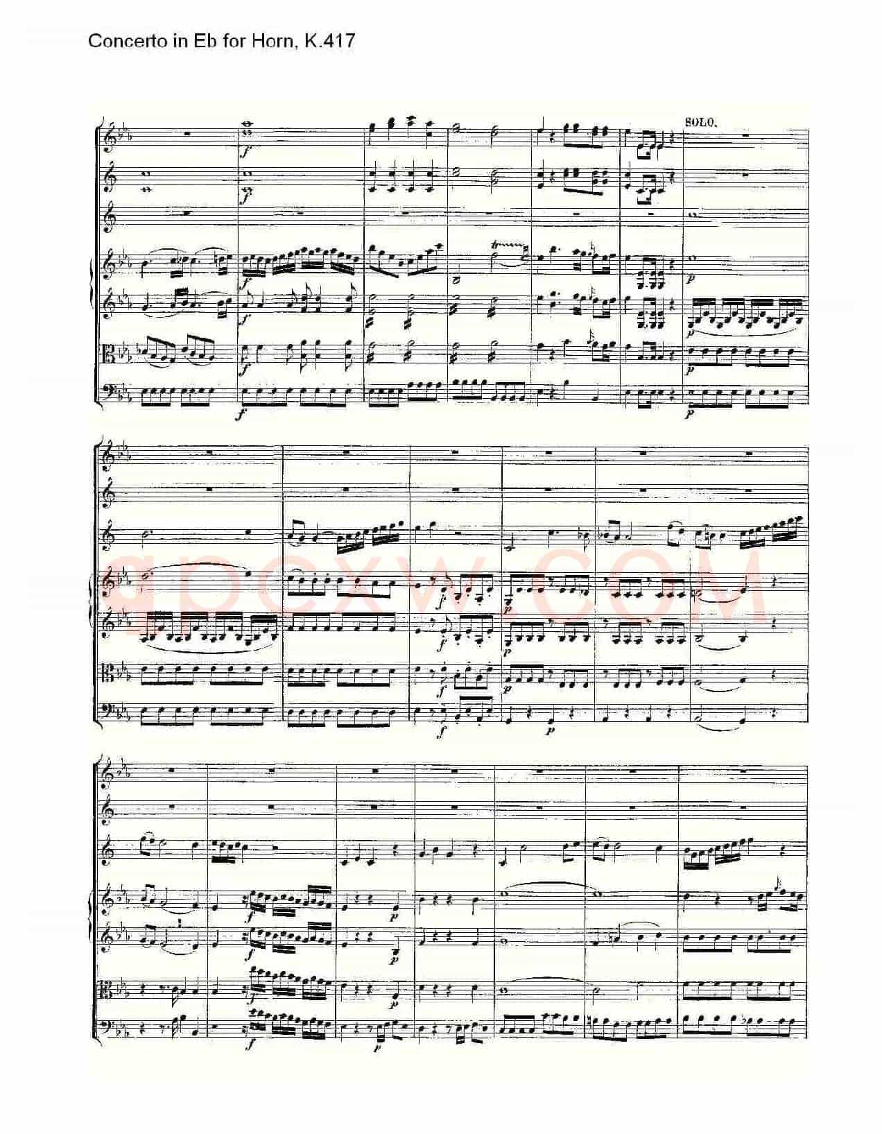 Concerto in Eb for Horn, K.417(Eb调法国号协奏曲, K.417)