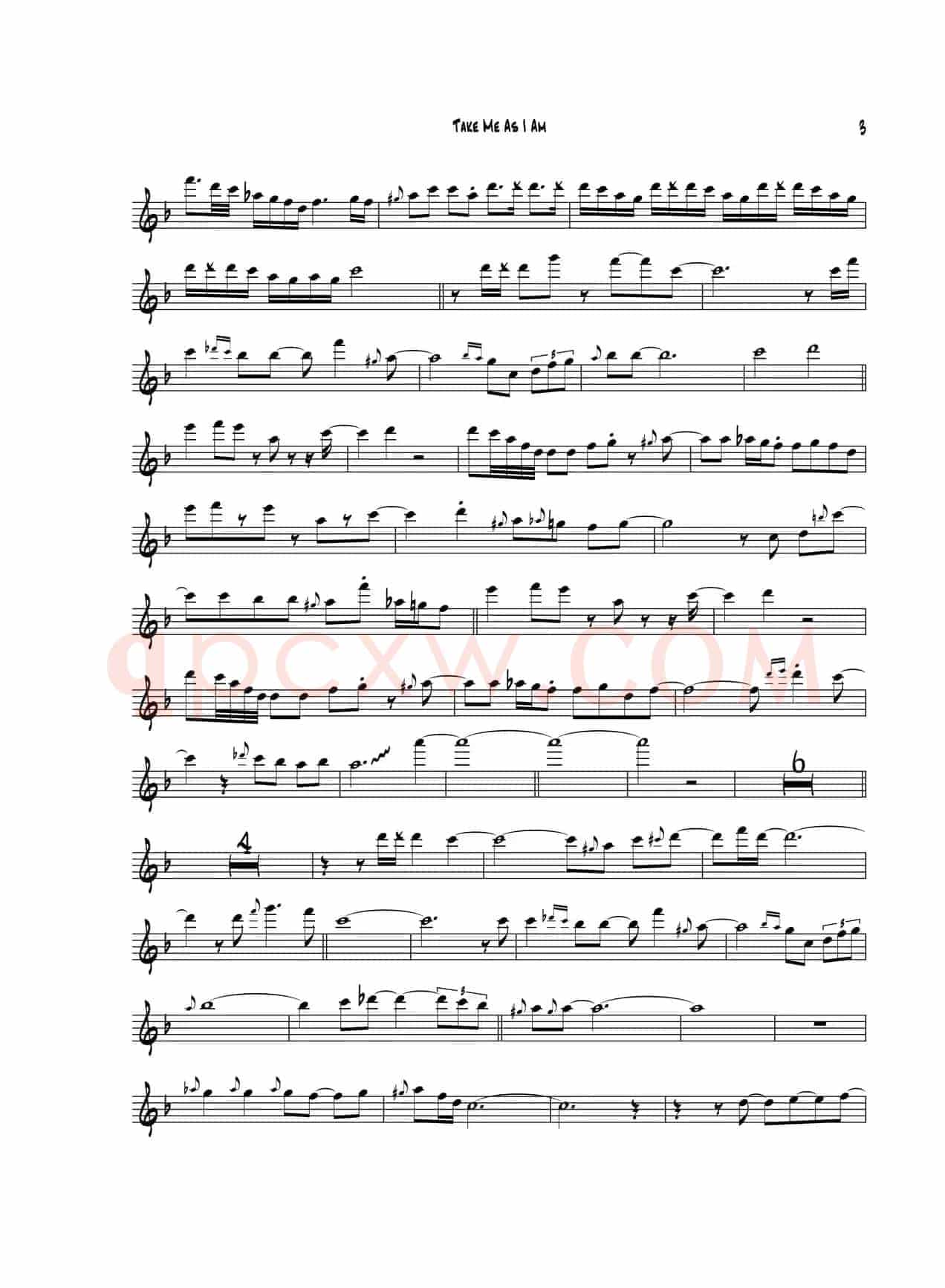 Take Me AsI Am（次中音萨克斯）