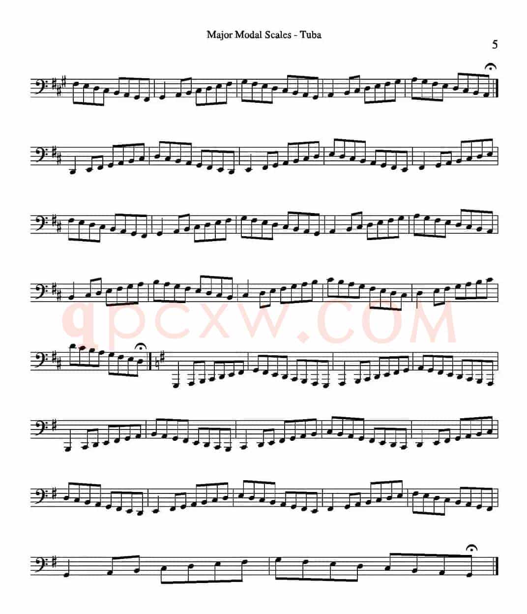 Major Modal Scales - Tuba（大号练习教材选曲）