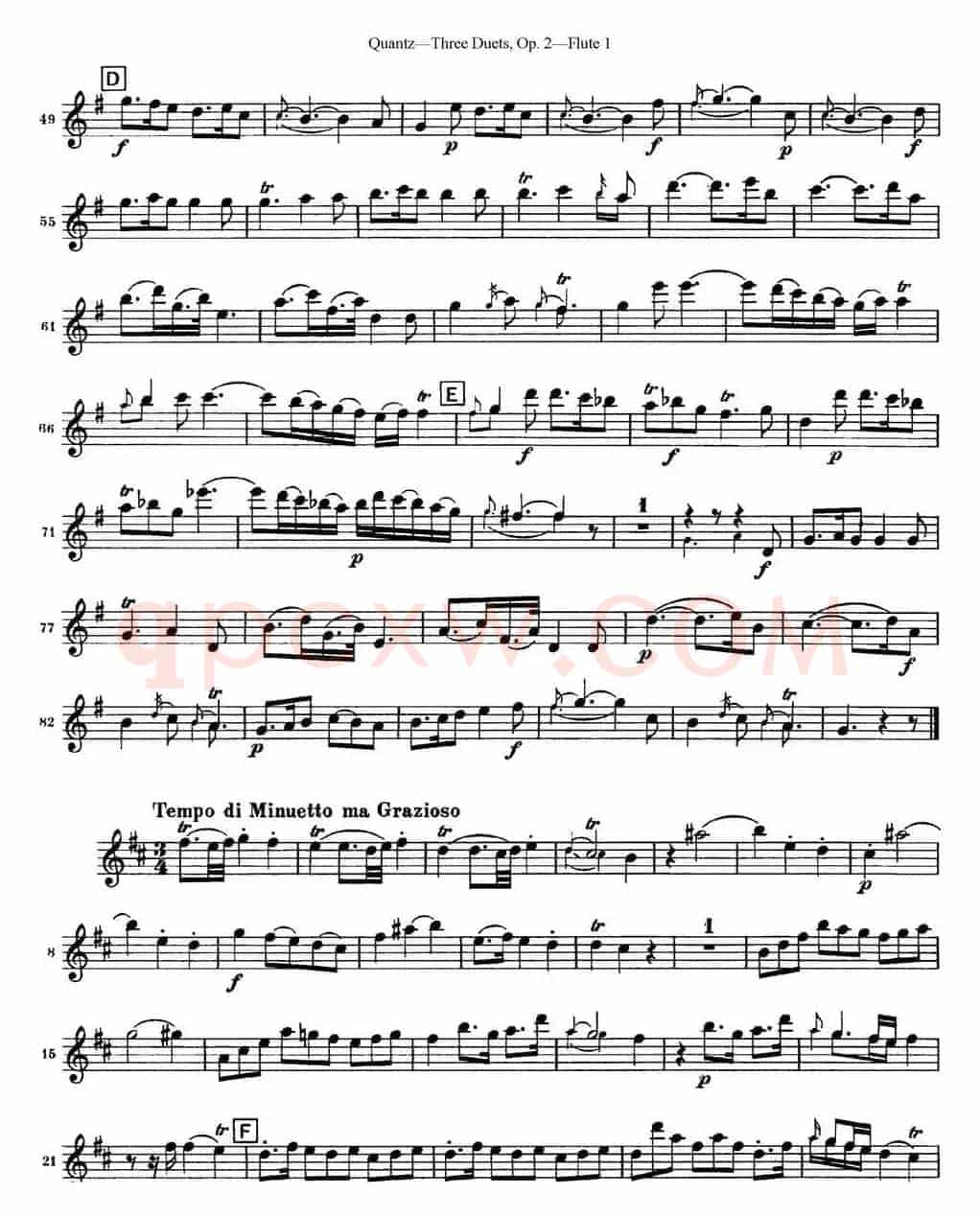 匡茨G大调长笛二重奏Op.2——Flute 1（No.3）