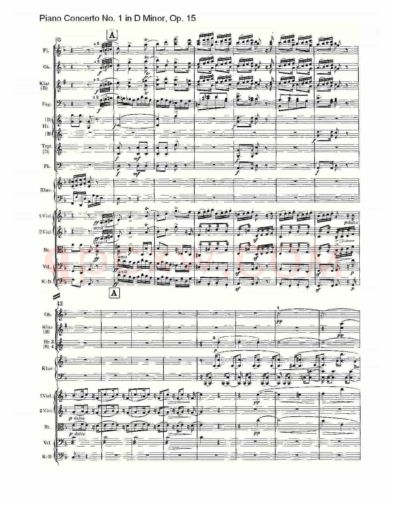 D小调钢琴第一协奏曲, Op.15第三乐章(一)