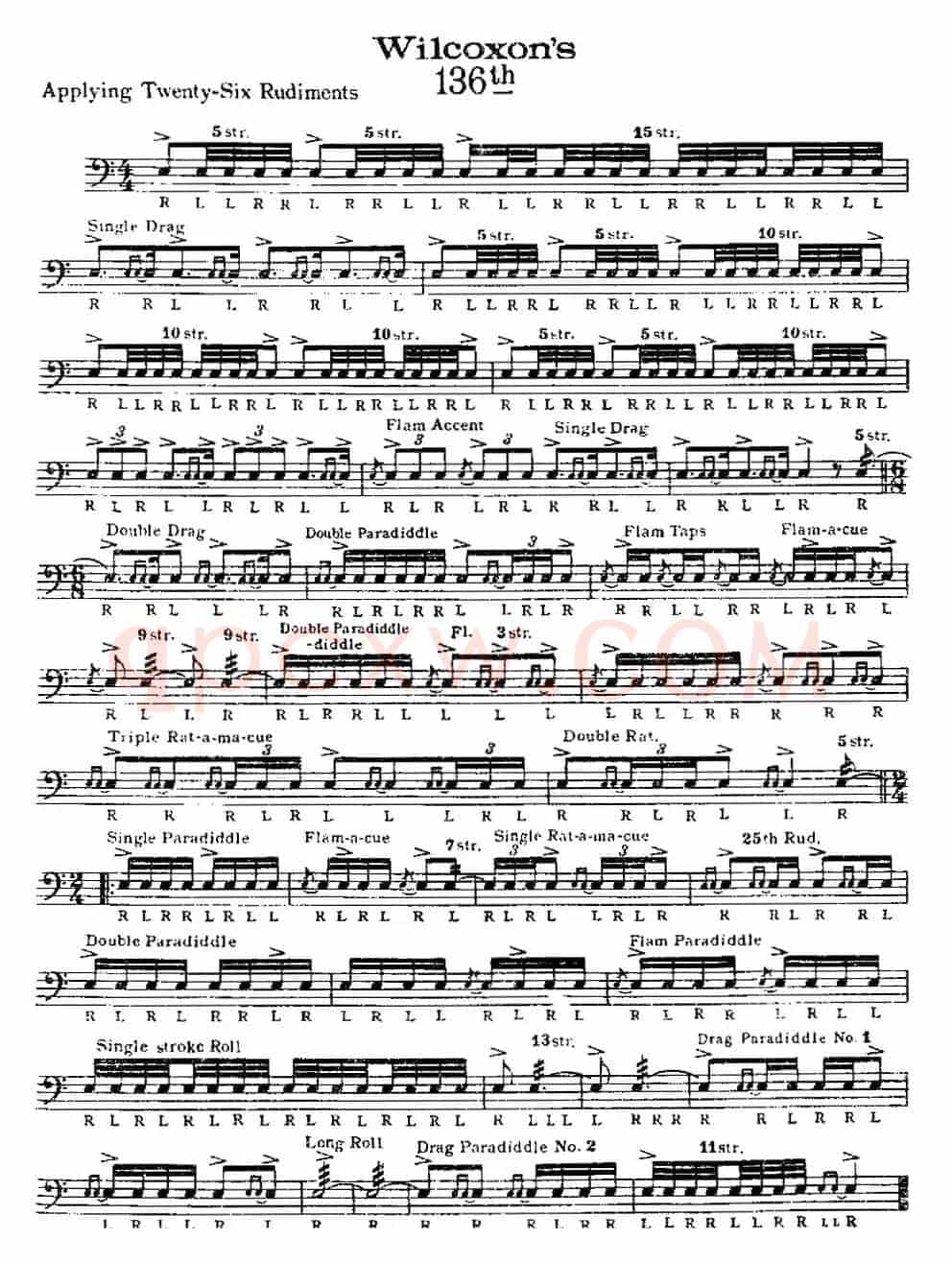 美国军鼓 SOLO No.136-140（爵士鼓谱）