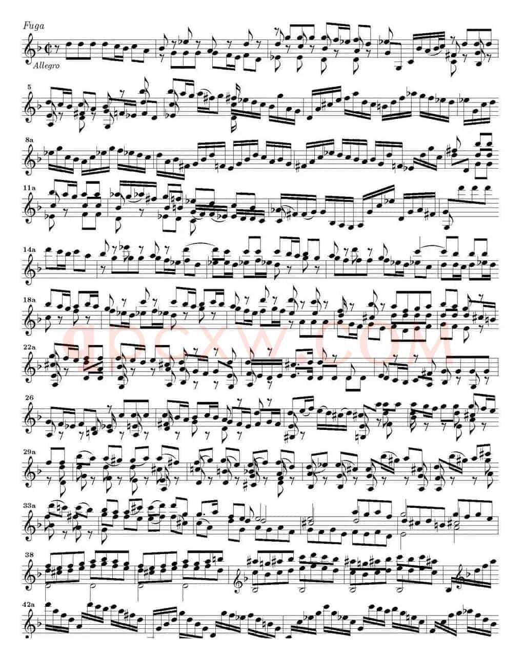Bach Sonata BWV1001（无伴奏小提琴组曲）